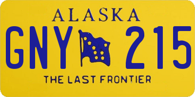 AK license plate GNY215