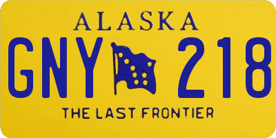 AK license plate GNY218