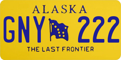 AK license plate GNY222