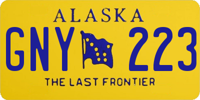 AK license plate GNY223