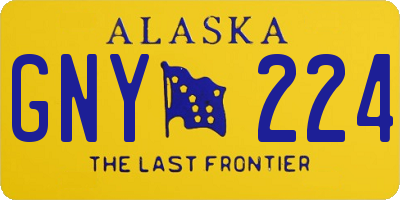 AK license plate GNY224