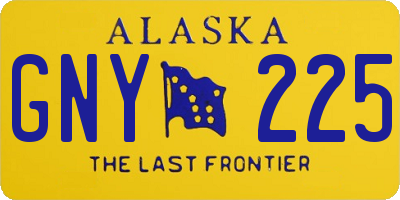 AK license plate GNY225