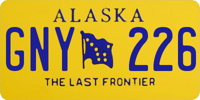 AK license plate GNY226