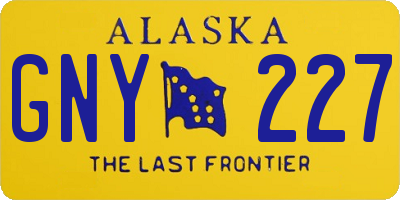 AK license plate GNY227