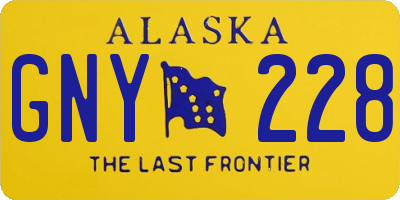 AK license plate GNY228