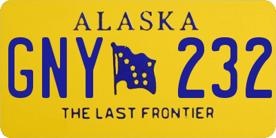 AK license plate GNY232