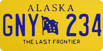 AK license plate GNY234