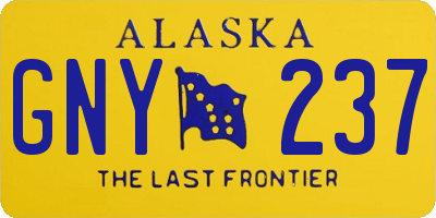 AK license plate GNY237