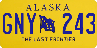 AK license plate GNY243