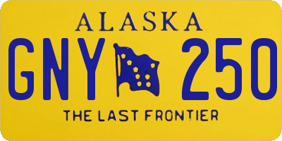 AK license plate GNY250