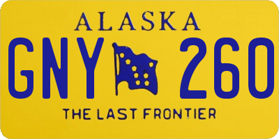 AK license plate GNY260