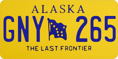 AK license plate GNY265