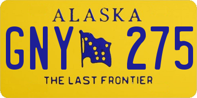 AK license plate GNY275