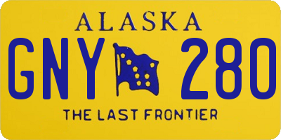 AK license plate GNY280