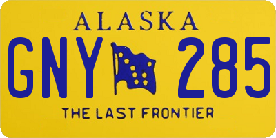 AK license plate GNY285