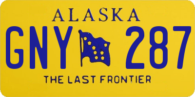 AK license plate GNY287