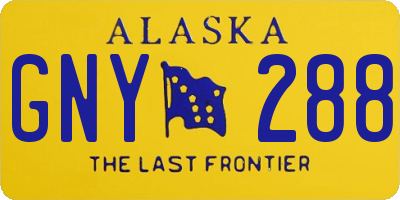 AK license plate GNY288