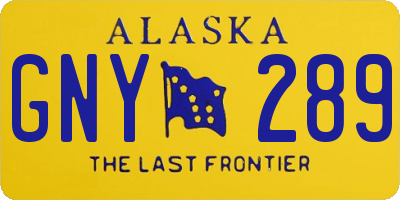 AK license plate GNY289