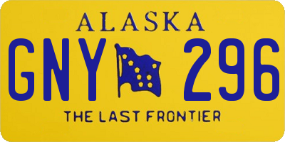 AK license plate GNY296