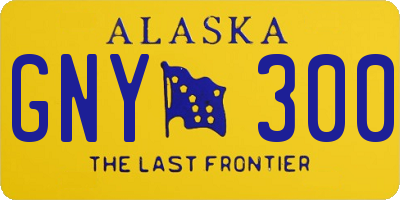 AK license plate GNY300