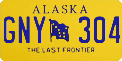 AK license plate GNY304