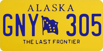 AK license plate GNY305