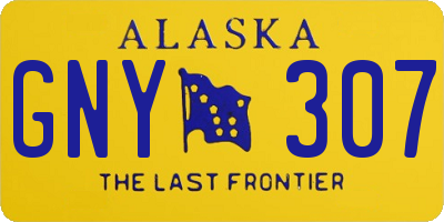 AK license plate GNY307