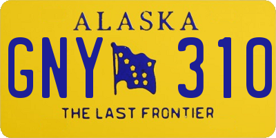 AK license plate GNY310