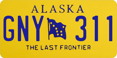 AK license plate GNY311