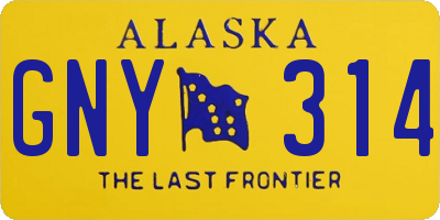 AK license plate GNY314