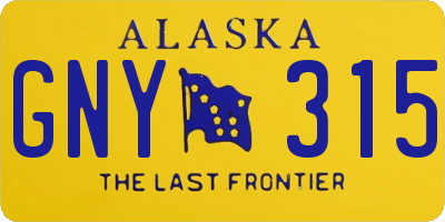 AK license plate GNY315