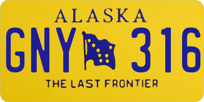 AK license plate GNY316