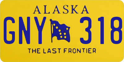 AK license plate GNY318