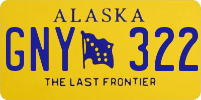 AK license plate GNY322