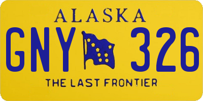 AK license plate GNY326