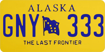 AK license plate GNY333