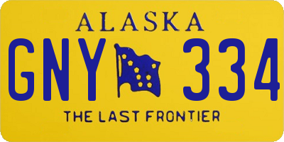 AK license plate GNY334