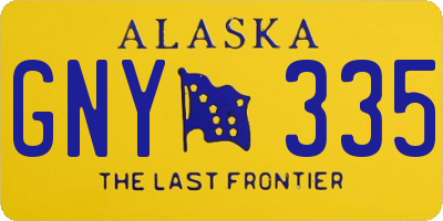 AK license plate GNY335