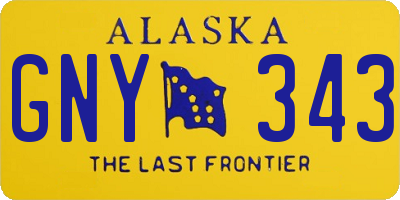 AK license plate GNY343