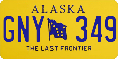 AK license plate GNY349