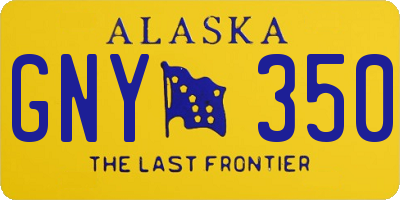 AK license plate GNY350