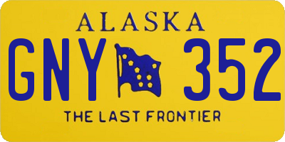 AK license plate GNY352