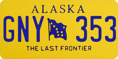 AK license plate GNY353