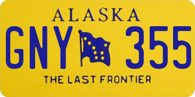 AK license plate GNY355