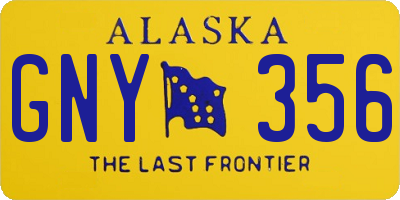 AK license plate GNY356