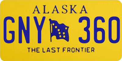 AK license plate GNY360