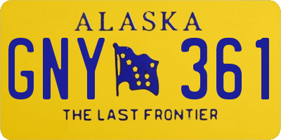 AK license plate GNY361