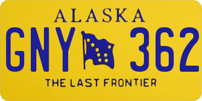 AK license plate GNY362