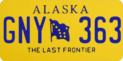 AK license plate GNY363