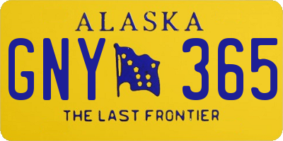 AK license plate GNY365